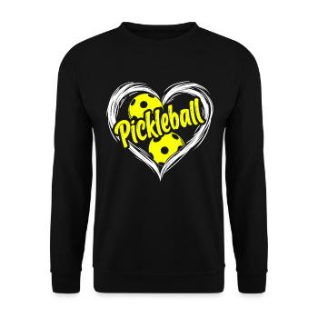 Pickleball, j’adore le pickleball - Sweat-shirt Unisexe - noir - Devant - Alina (178cm) & Michal (187cm)