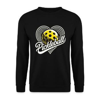 Pickleball, j’adore le pickleball - Sweat-shirt Unisexe - noir - Devant - Alina (178cm) & Michal (187cm)