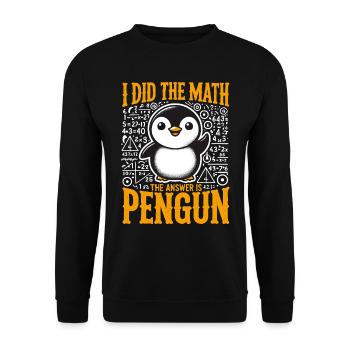 Pinguin, Lustig, Pinguin, Mathe, Mathematik - Unisex Pullover - Schwarz - Vorne - Alina (178cm) & Michal (187cm)