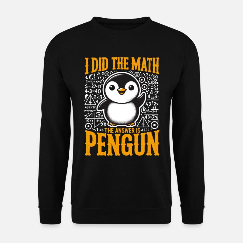 Pinguin, Lustig, Pinguin, Mathe, Mathematik - Unisex Pullover - Schwarz