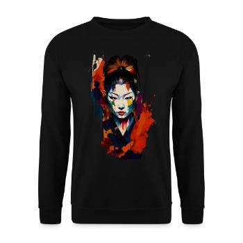 Samurai Warrior - Splash Art - Unisex Sweatshirt - black - Front - Alina (178cm) & Michal (187cm)