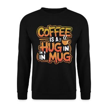 Coffee Hug - Unisex Sweatshirt - black - Front - Alina (178cm) & Michal (187cm)