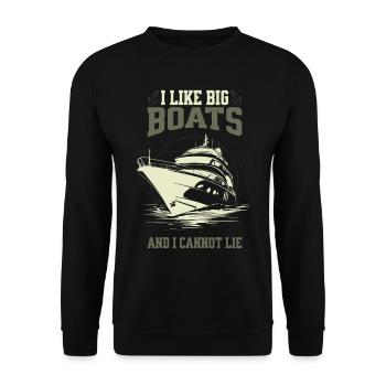 J’aime les gros bateaux et je ne peux pas mentir – Yacht Design - Sweat-shirt Unisexe - noir - Devant - Alina (178cm) & Michal (187cm)