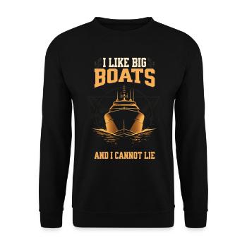 J’aime les gros bateaux et je ne peux pas mentir – Yacht Design - Sweat-shirt Unisexe - noir - Devant - Alina (178cm) & Michal (187cm)