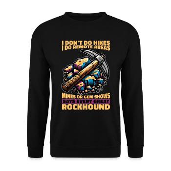 Rockhounding Je ne fais pas de randonnées Je fais de la collecte de roches - Sweat-shirt Unisexe - noir - Devant - Alina (178cm) & Michal (187cm)