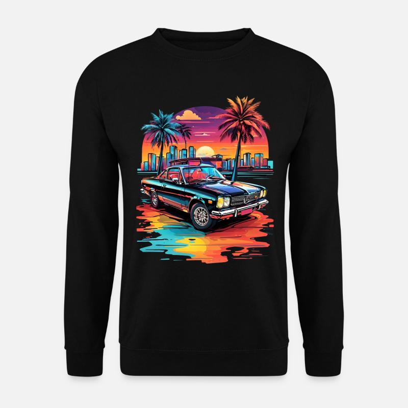 Retro Car Cruiser at Sunset - Unisex Sweatshirt - black