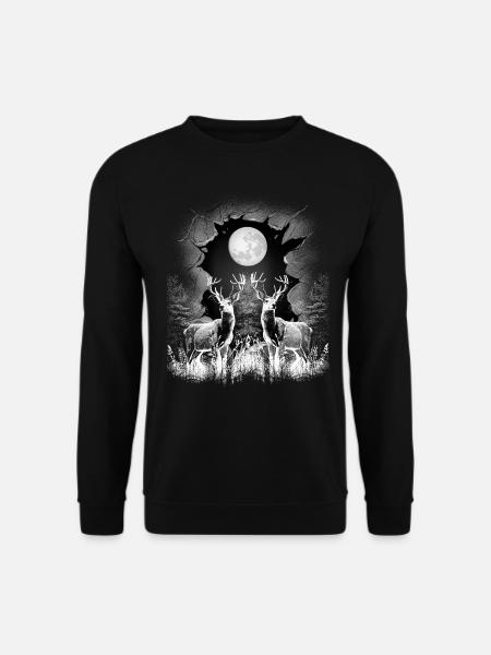 Hirsch Hirsche Waldtiere mystisch Rehbock Rehkitz - Unisex Pullover - Schwarz