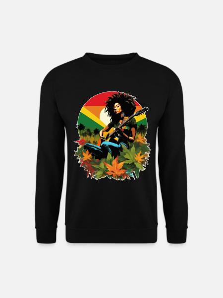 Guitariste de reggae rastafari - Sweat-shirt Unisexe - noir