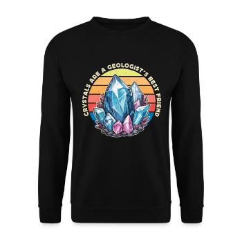 Geologist Crystals Are A Geologist's Rockhounding - Unisex Sweatshirt - black - Front - Alina (178cm) & Michal (187cm)