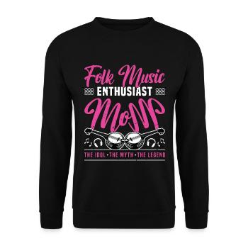 Folk Music Enthusiast Mom The Idol Banjo Player - Unisex Sweatshirt - black - Front - Alina (178cm) & Michal (187cm)