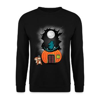 Halloween Pumpkin Child Kids Toddlers Baby - Unisex Sweatshirt - black - Front - Alina (178cm) & Michal (187cm)
