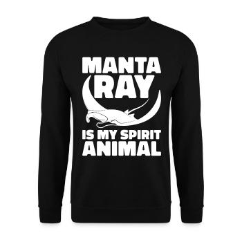 Mantarochen Liebhaber Meerestier Teufelsrochen - Unisex Pullover - Schwarz - Vorne - Alina (178cm) & Michal (187cm)