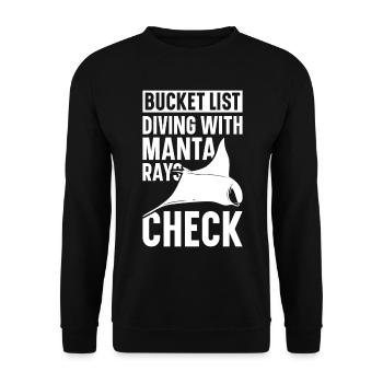Mantarochen Liebhaber Meerestier Teufelsrochen - Unisex Pullover - Schwarz - Vorne - Alina (178cm) & Michal (187cm)