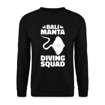 Mantarochen Liebhaber Meerestier Teufelsrochen - Unisex Pullover - Schwarz - Vorne - Alina (178cm) & Michal (187cm)