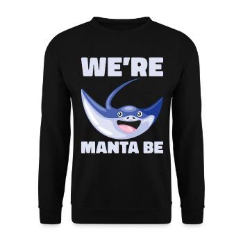 Mantarochen Liebhaber Meerestier Teufelsrochen - Unisex Pullover - Schwarz - Vorne - Alina (178cm) & Michal (187cm)