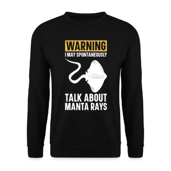 Mantarochen Liebhaber Meerestier Teufelsrochen - Unisex Pullover - Schwarz - Vorne - Alina (178cm) & Michal (187cm)