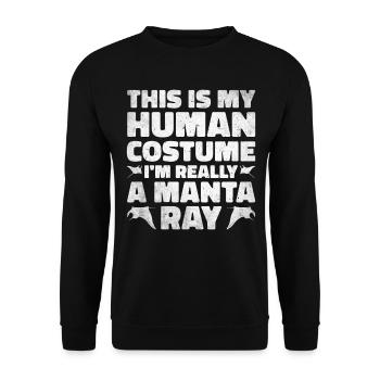 Mantarochen Liebhaber Meerestier Teufelsrochen - Unisex Pullover - Schwarz - Vorne - Alina (178cm) & Michal (187cm)