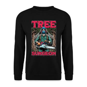 Arborist Tree Surgeon Arboriculture Woodcutter - Unisex Sweatshirt - black - Front - Alina (178cm) & Michal (187cm)