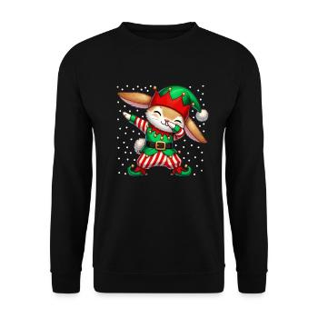 Weihnachten Hase Elf Lustiger Hasenliebhaber - Unisex Pullover - Schwarz - Vorne - Alina (178cm) & Michal (187cm)