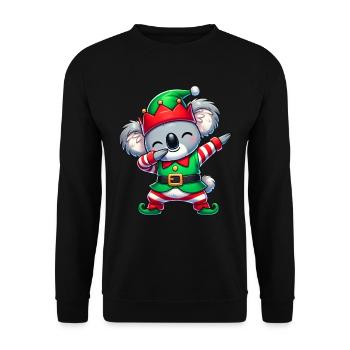 Christmas Koala Elf Funny Koala Lover - Unisex Sweatshirt - black - Front - Alina (178cm) & Michal (187cm)