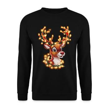 Reindeer Deer Xmas Reindeer Christmas Christmas - Unisex Sweatshirt - black - Front - Alina (178cm) & Michal (187cm)