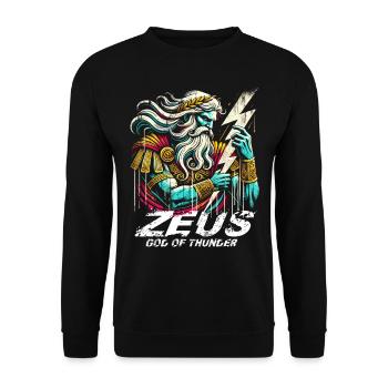 Zeus Greek god of thunder - Unisex Sweatshirt - black - Front - Alina (178cm) & Michal (187cm)