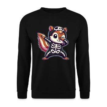 Halloween Skeleton Cute Chipmunk - Unisex Sweatshirt - black - Front - Alina (178cm) & Michal (187cm)