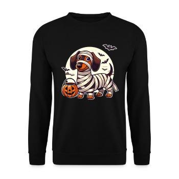 Dachshund Halloween Mummy Cute Dachshund Kids - Unisex Pullover - Schwarz - Vorne - Alina (178cm) & Michal (187cm)