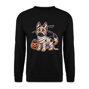 German Shepherd Halloween Mummy Cuter - Unisex Sweatshirt - black - Front - Alina (178cm) & Michal (187cm)