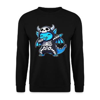 Halloween Skeleton Cute Dragon Men Women - Unisex Sweatshirt - black - Front - Alina (178cm) & Michal (187cm)