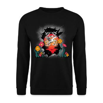 Seagull Seagulls Maritime Sunset Nature Summer - Unisex Sweatshirt - black - Front - Alina (178cm) & Michal (187cm)