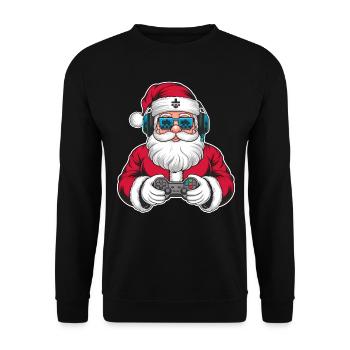 Weihnachtsmann Santa Claus Christmas Weihnachten - Unisex Sweatshirt - black - Front - Alina (178cm) & Michal (187cm)