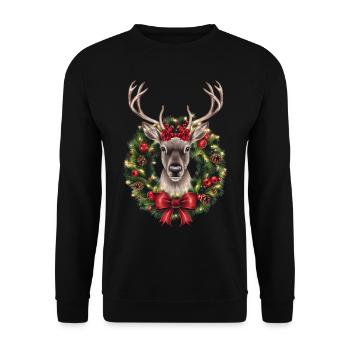 Reindeer Deer Xmas Reindeer Christmas Christmas - Unisex Sweatshirt - black - Front - Alina (178cm) & Michal (187cm)
