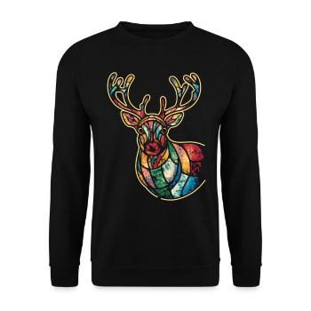 Reindeer Deer Xmas Reindeer Christmas Christmas - Unisex Sweatshirt - black - Front - Alina (178cm) & Michal (187cm)