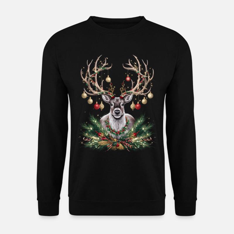 Renne Cerf Noël Renne Noël - Sweat-shirt Unisexe - noir