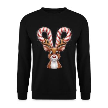 Reindeer Deer Xmas Reindeer Christmas Christmas - Unisex Sweatshirt - black - Front - Alina (178cm) & Michal (187cm)
