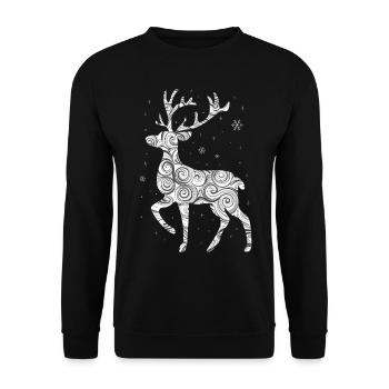 Reindeer Deer Xmas Reindeer Christmas Christmas - Unisex Sweatshirt - black - Front - Alina (178cm) & Michal (187cm)