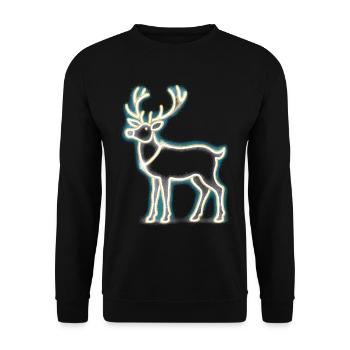 Rentier Reh Xmas Reindeer Christmas Weihnachten - Unisex Pullover - Schwarz - Vorne - Alina (178cm) & Michal (187cm)