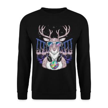 Reindeer Deer Xmas Reindeer Christmas Christmas - Unisex Sweatshirt - black - Front - Alina (178cm) & Michal (187cm)