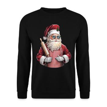Weihnachtsmann Santa Claus Christmas Weihnachten - Unisex Sweatshirt - black - Front - Alina (178cm) & Michal (187cm)
