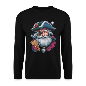 Weihnachtsmann Santa Claus Christmas Weihnachten - Unisex Sweatshirt - black - Front - Alina (178cm) & Michal (187cm)
