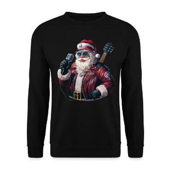 Weihnachtsmann Santa Claus Christmas Weihnachten - Unisex Sweatshirt - black - Front - Alina (178cm) & Michal (187cm)
