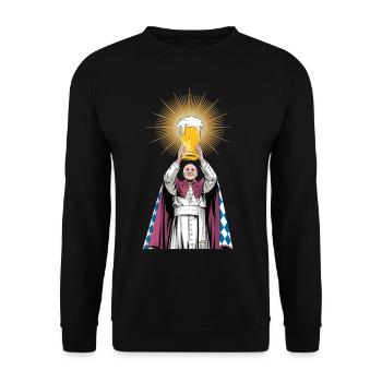 HEILIGER BIERGRAL - Unisex Pullover - Schwarz - Vorne - Alina (178cm) & Michal (187cm)