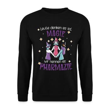 Pharmacy | Pharmacy Magic - Unisex Sweatshirt - black - Front - Alina (178cm) & Michal (187cm)