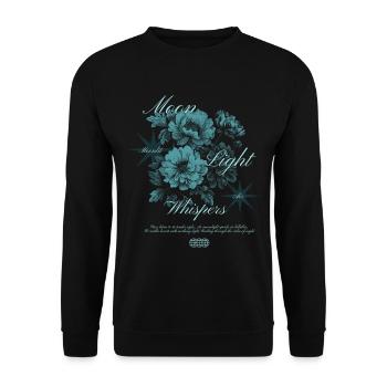 Moonlight Whispers Floral Art Design - Unisex Sweatshirt - black - Front - Alina (178cm) & Michal (187cm)