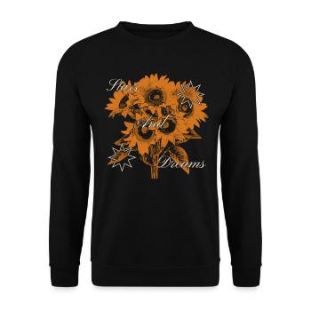 Stars and Dreams Sunflower Art Design - Unisex Sweatshirt - black - Front - Alina (178cm) & Michal (187cm)