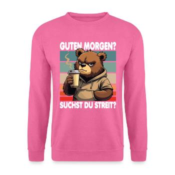 Bonjour? Vous cherchez un combat ? Grognement matinal - Sweat-shirt Unisexe - rose - Devant