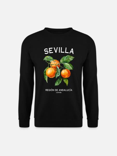 Sevilla, Spanien, Orangenhain, Andalusische Kunst - Unisex Pullover - Schwarz