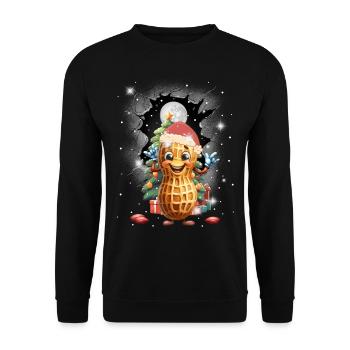 Cacahuète Noël Arbre de Noël Père Noël Enfants - Sweat-shirt Unisexe - noir - Devant - Alina (178cm) & Michal (187cm)