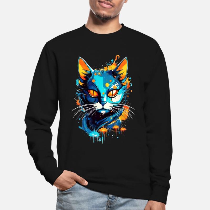 Chat de l’espace coloré Sweat-shirt Unisexe